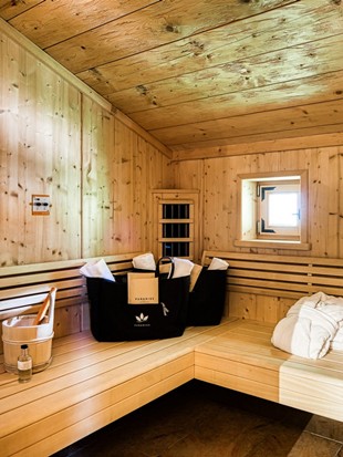Private Sauna at the Private Spa Chalet Deluxe at Naturresort Puradies Private sauna at the Private Spa Chalet Deluxe at Naturresort Puradies