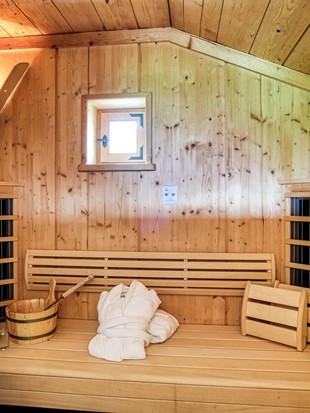 Private Sauna at the Private Spa Chalet Honeymoon at Naturresort Puradies Private sauna at the Private Spa Chalet Honeymoon at Naturresort Puradies