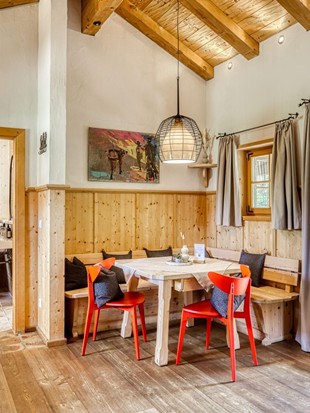 Dining Area with Terrace Access at the Private Spa Chalet Puradies x Moroso at Naturresort Puradies Dining area with terrace access at the Private Spa Chalet Puradies x Moroso at Naturresort Puradies