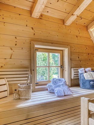 Private Sauna im Privat Spa Chalet Premium im Naturresort Puradies Private Sauna im Privat Spa Chalet Premium im Naturresort Puradies